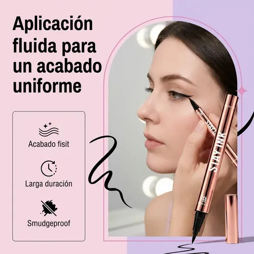 Debby Rose Stay Ink Negro Color Duradero Delineador