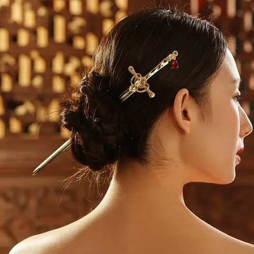 [at 4 Palillos De Estilo Antiguo Con Espada, Pins De Pelo