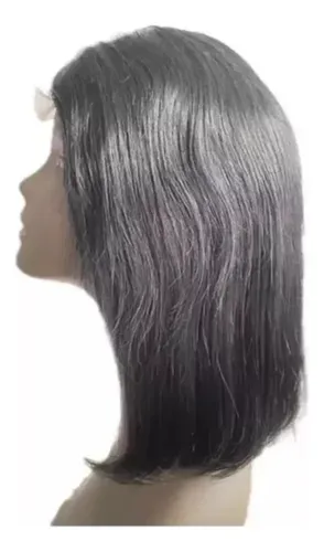 .. Peluca Corta De Encaje Natural De 35 Cm De Cabello Humano