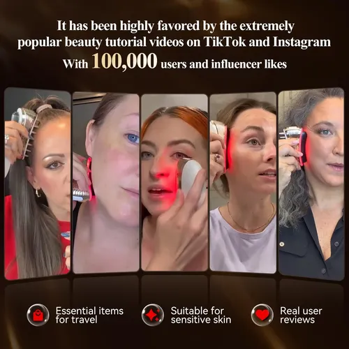Masajeador Facial Eléctrico Anlan Gua Sha Luz Roja Blanco