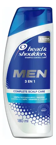 Shampoo Head & Shoulders 3 en 1 Caspa Pelo Seco Hombre 180 ml