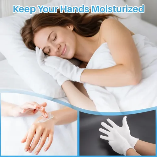Guantes Algodón Blancos Reutilizables Para Manos Secas