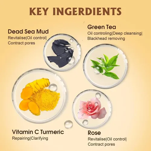 Máscara Facial De Arcilla Con Vitamina C, Cúrcuma Y Barro De