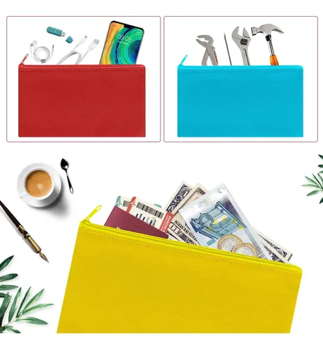 Bolsa De Maquillaje Sinzip De Lona De Algodón, 12 Piezas, Mu