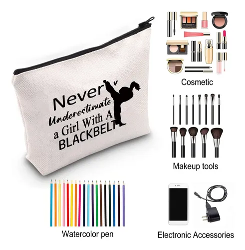 Bolso De Maquillaje Zjxhpo Amante Del Karate Nunca Subestime