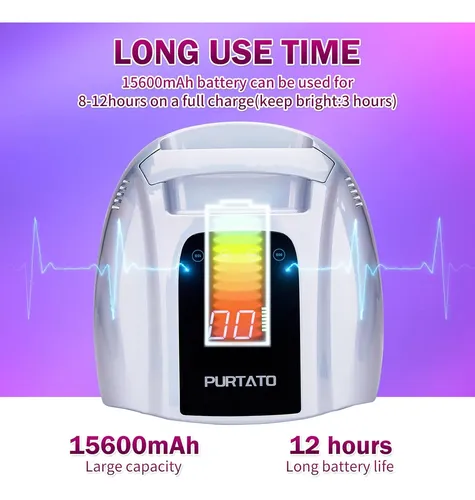 Lámpara Uv Recargable Plata Profesional 96w Portátil