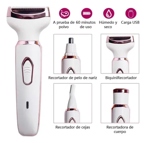Depiladora Eléctrica Recargable 4 En 1 Para Mujer Zxw07