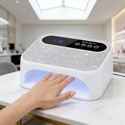Cabina Para Uñas Inalambrica Uv/led Sun Bm- 18 Cristal 168w