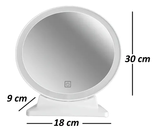 Espejo Grande Maquillaje Luz Led 3 Modos Usb Táctil