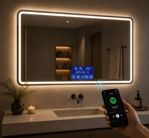 Espejo Led Multifuncional Baño Tactil Bluetooth Desempañador