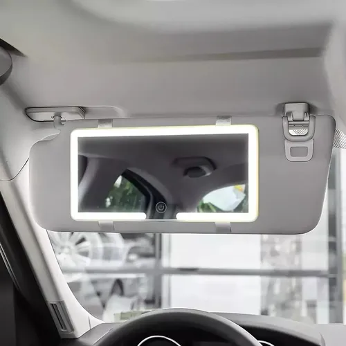 Espejo para Maquillaje con Luz LED para Auto, Recargable USB