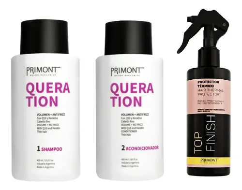 Primont Queration 3 Pasos Shampoo + Acond+ Spray Top Finish