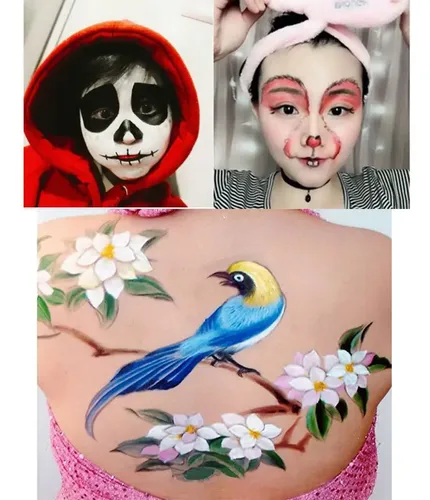 =2 Cajas De 15 Colores No Tóxicos Para Rostro Y Paleta De Ti