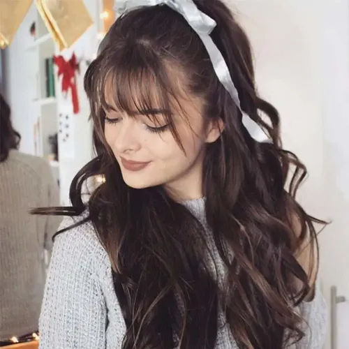 Clip En Flequillo Cabello Humano Pieza De Cabello Air Bangs