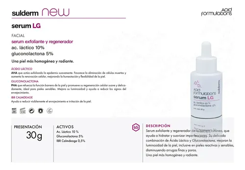 Serum LG Acid Sulderm Exfoliante Regenerador Todo Tipo De Piel Noche