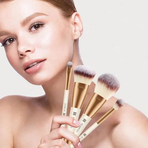 Set De Brochas De Maquillaje Heymkgo, 4 Unidades, Color Alba