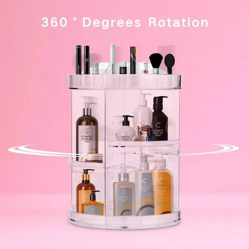 Organizador Acrílico Giratorio De 360 Grados Para Maquillaje
