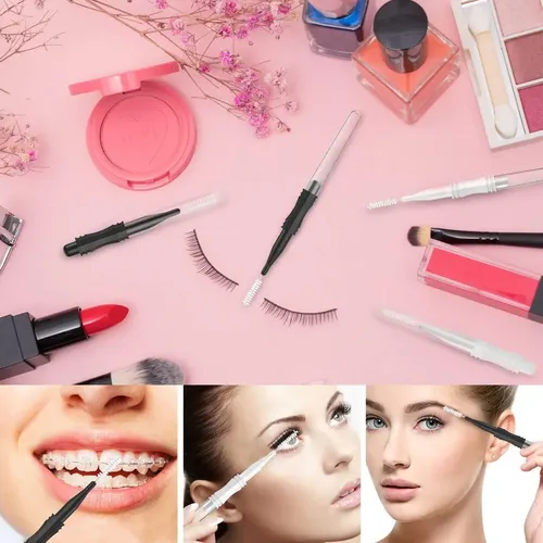 20 Cepillos Micro Para Cejas Canipha Con Tapa Y 2 Tamaños