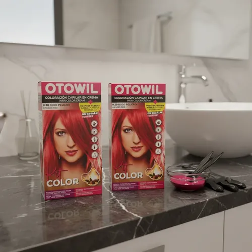 Otowil Tintura Kit 0.50 Rojo Peligro, X 2 Unidades, Muy Rojo