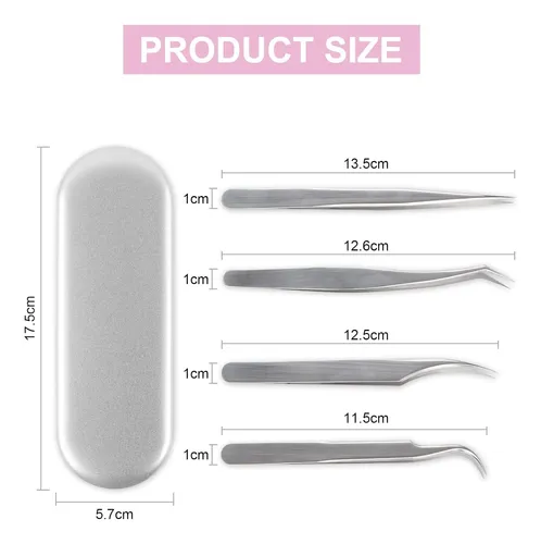 Set Recortador De Pestañas Y Cejas (4 Unidades De Acero Inox