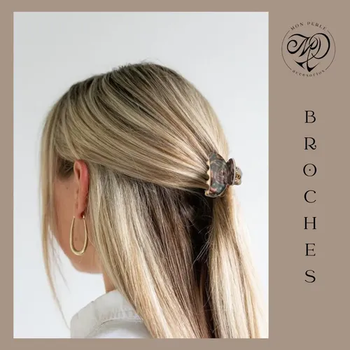Broches Pelo Hebillas Ganchos Clips Colores Por Par Color Marrón Oscuro