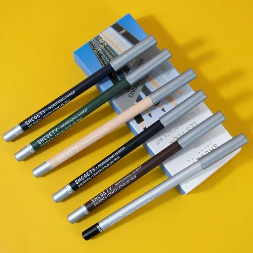 Set De Delineador Y Cejas En Madera Shcoety 6 Piezas