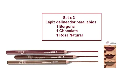 Delineador Labios Borgoña Chocolate Rosa Natural Avon Setx3