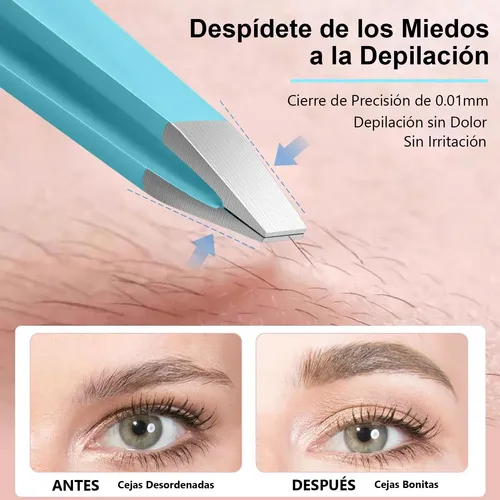 Juego De Pinzas Depilar Para Cejas Con Tijeras Curvadas, Multicolor