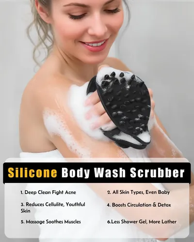 Exfoliante Corporal Silicona Negro 2 En 1 Anti Celulitis