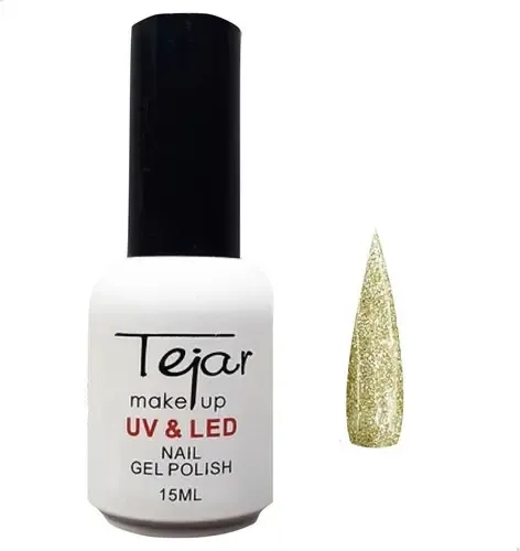 Esmalte Semipermanente Top Coat Matte Tejar Uv/ Led Color N 36 – Oro glitter