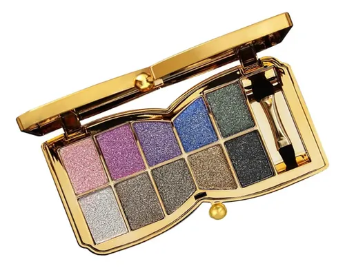 Paleta Glitter De Sombras Oro 10 Colores Resistente