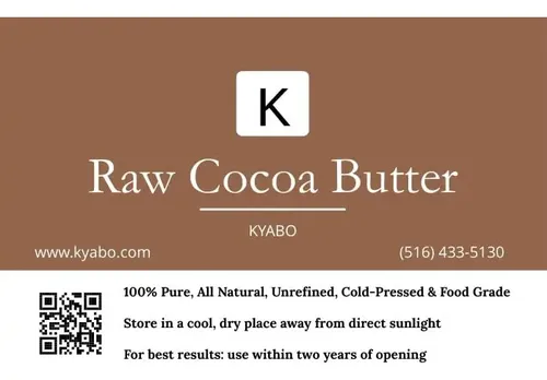 Manteca De Cacao Kyabo 100% Pura Y Natural, 1,36 Kg, Apta Pa