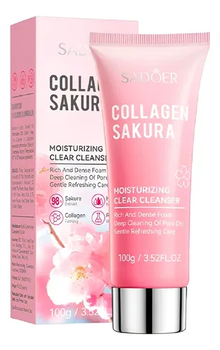 Sadoer Crema Limpiador Facial Sakura Colágeno Hidratante Todo Tipo De Piel Día/noche