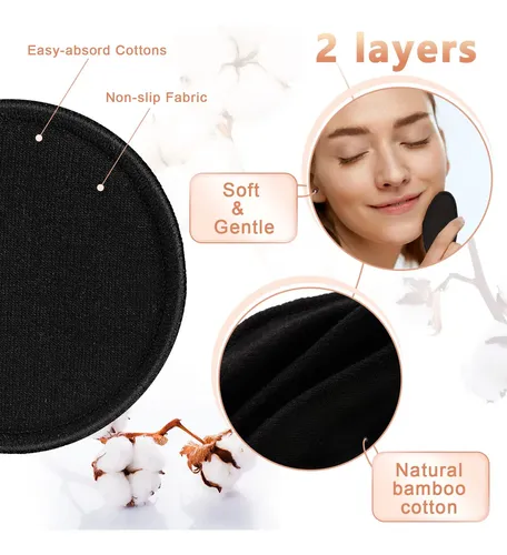 Almohadillas Desmaquillantes Foaincore Reutilizables, 40 Uni