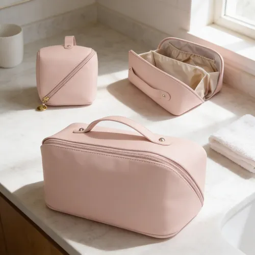 Bolsa De Viaje Y Maquillaje De Piel Sintética De 1 Pieza Con