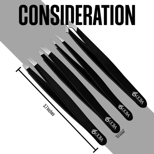 Pinzas Profesionales Negras Acero Inoxidable Para Cejas