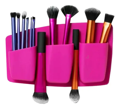Organizador Multiuso G Silicona Maquillaje Brocha Pincel Hdr Color Fucsia
