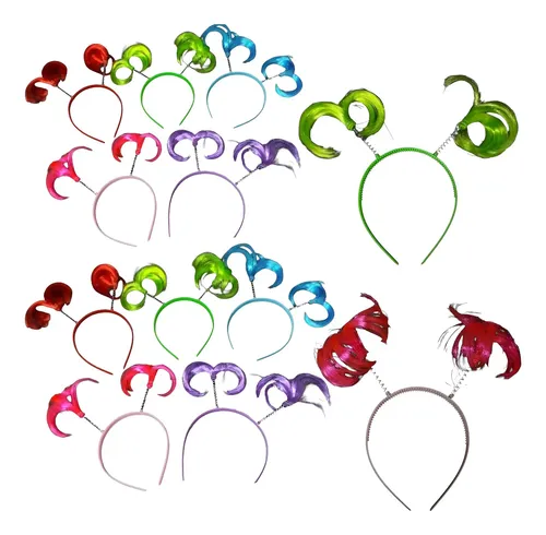 Vincha Pelos Locos Fluo Con Resorte Cotillon Carioca Pack X6