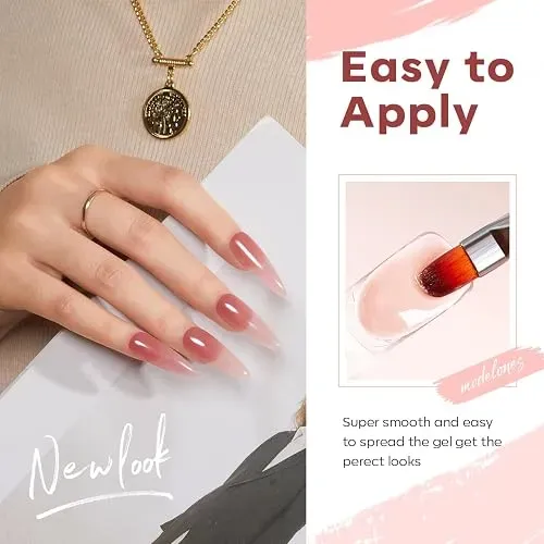 Modelones Poly Nail Gel Set 6 Colores Nude Rosado Marrón