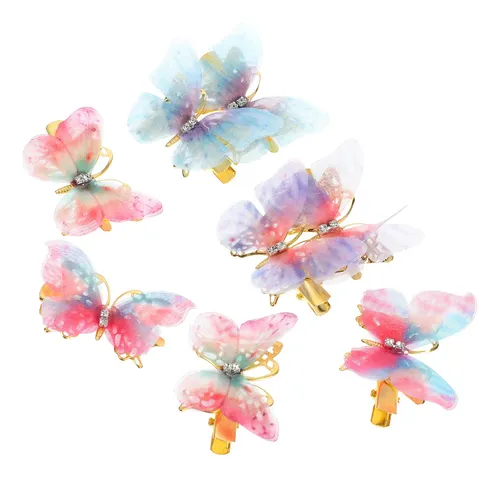 8 Clips Mariposa Para Cabello Niñas Diadema Flores Boda