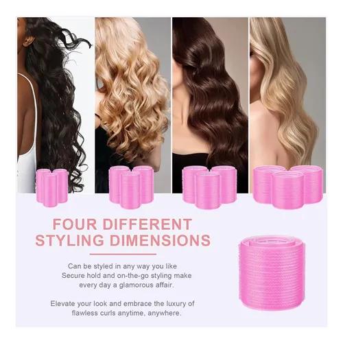 Ikoco Juego De Rulos Para El Cabello, 4 Tamaños Y 12 Clips