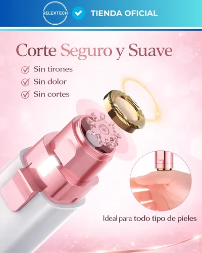 Depilador Facial Vello Corporal Luz Recargable 2 En 1 Mujer