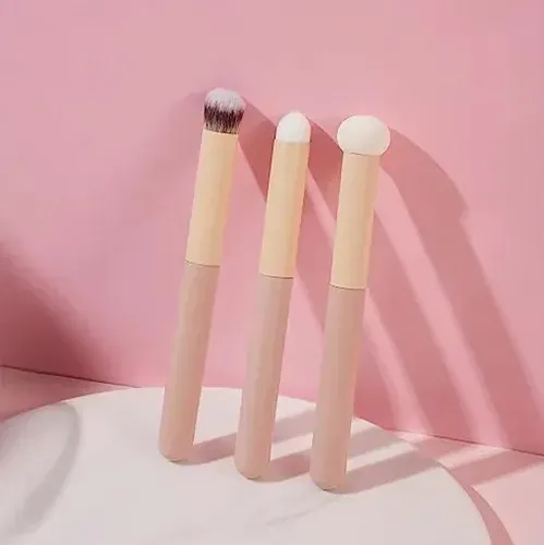 Set Brochas Maquillaje Profesional 3 Piezas Mely Beauty Rosa