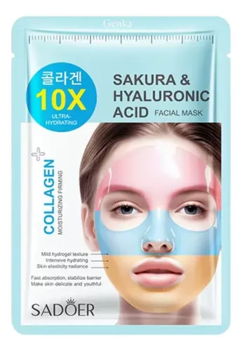 Mascarilla Facial Collagen Sakura Y Acido Hialuronico Sadoer