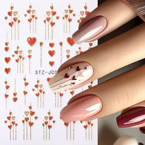 Calcomanías Para Decoración De Uñas Con Forma De Corazón Par