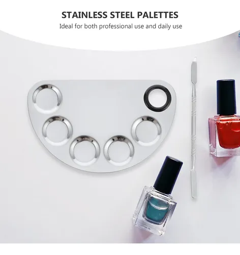 2sets Stainless Steel Makeup Palettes Nail Art Mixing Plates