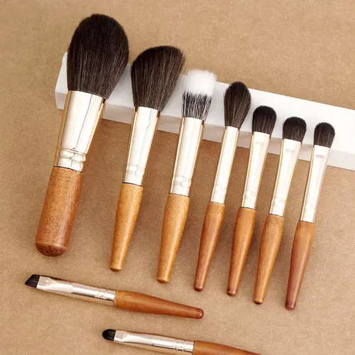 Brochas De Maquillaje Profesionales De 9 Piezas Con Mango