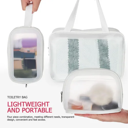 Set De Neceser Transparente Para Maquillaje Y Aseo