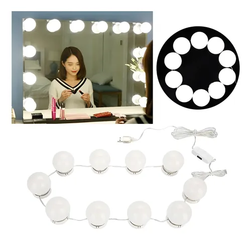 10 Bombillas Led Hollywood Espejo Luces Vanidad Maquillaje B