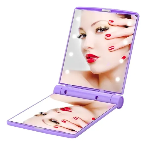 Espejo Luz Led Portatil Maquillaje Iluminacion Cartera